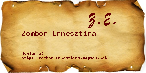 Zombor Ernesztina névjegykártya